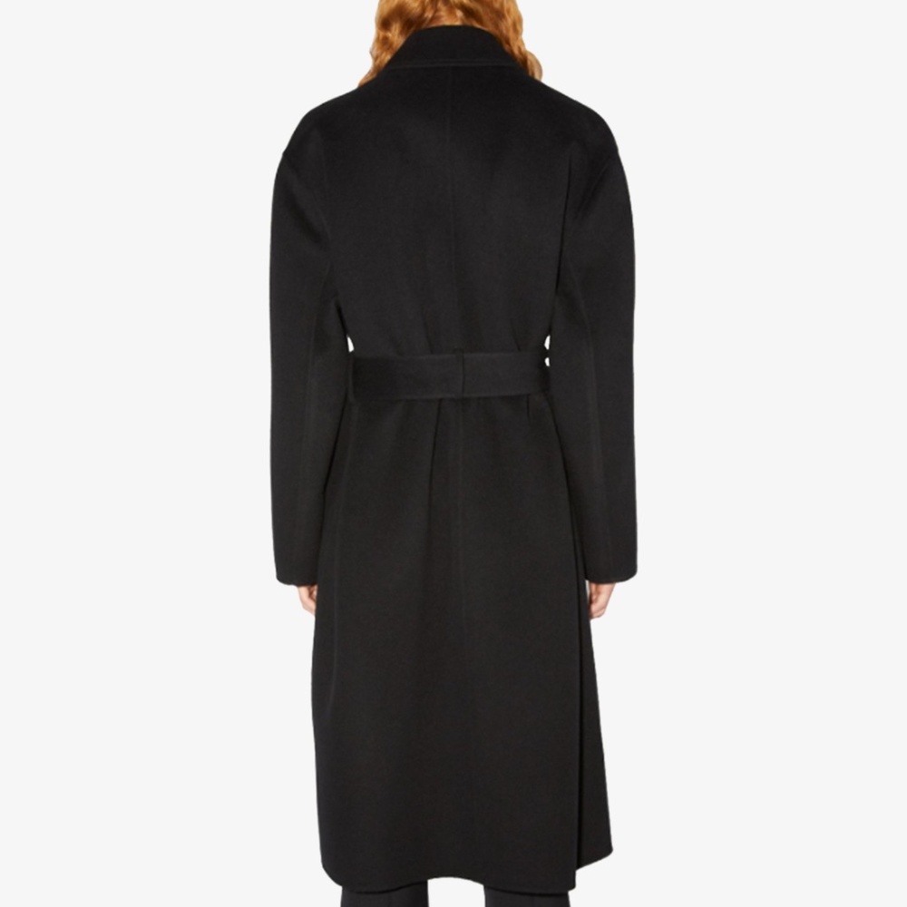 Acne Studios Orea Belted Wool Coat Black - Picture 3 of 8